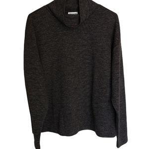 Frank & Oak Mock Neck Sweater Knit Classic Minimalist Modern Long Sleeve Grey L